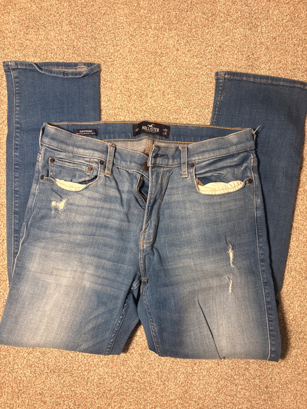 Hollister Light Blue Distressed Slim Jeans